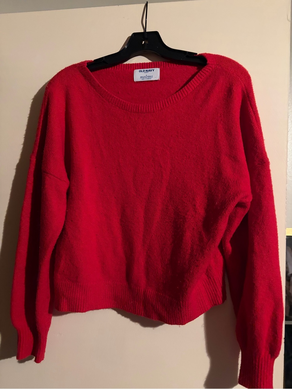 Old Navy Bright Red Scoopneck Sweater